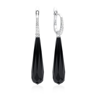 Cercei argint lungi cu onix negru si tortita DiAmanti SK21500EL-G (Argint 925‰ 2,3 g.)